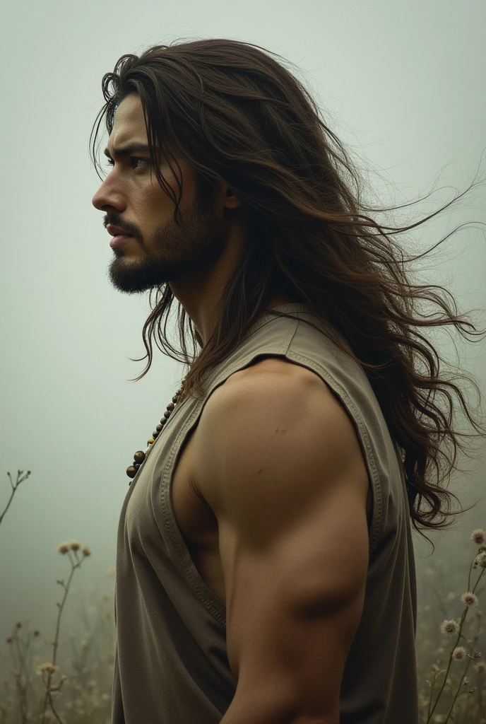 man with long hair