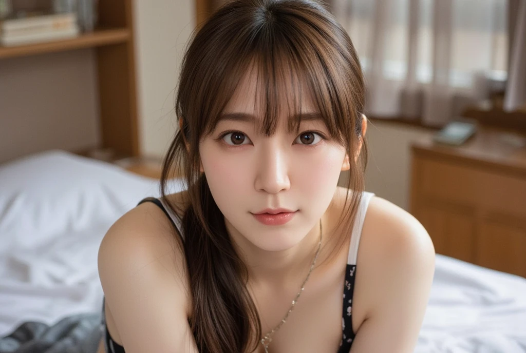 ((   high image quality、8k、master pee:1.3))、  1 girl、 Beautiful Women With Toned Abs  :1.3、( Everyday Hairstyles  、 supermilk:1.4)、  Ultra Fine Faces  、 delicate eyes、  double eyelid  、 soft breasts、smile、 Super exposed cleavage、whole body、  bed、saliva、black latex corset 、 Black Latex Micro Thongs  、  Wearing Black Latex Stockings 、super functional、  high heels、nsfw、Bondage、 bondage 、  super real 、4K、 Ultra HD、smile、whip、tattoo、  low angle、whip、  boots