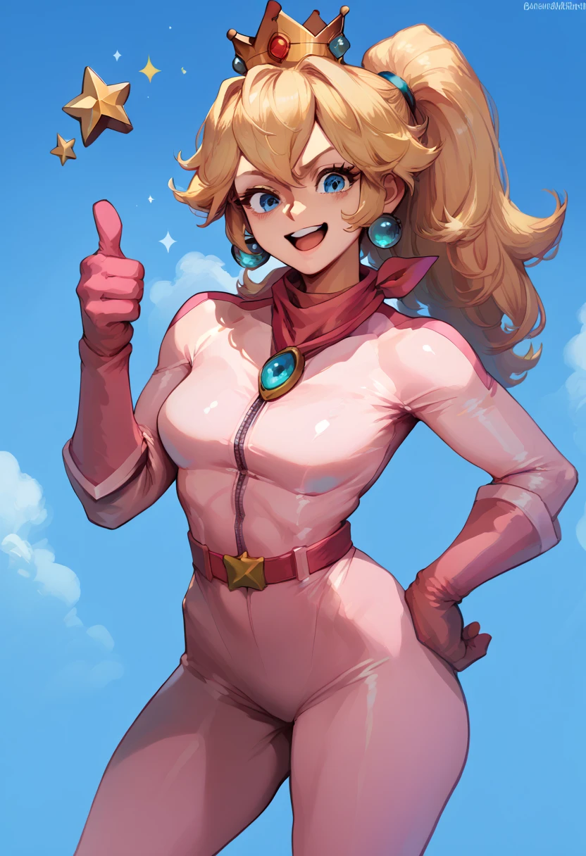 ((work of art, best qualityer)),standing alone,1 girl, Lolaloud, lola tall, breasts big, high resolution, hair blonde, evil smile, Grinning, pretentious smile, Furiosa, Jumpy, detailded, soft lighting, plein-air, pantyhose, lingerie, Playboy Bunny, Pink Bunny Suit, bunny ears, bunny tail, fund : becos,posture of fight, punching