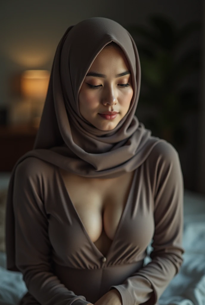 2woman, 3-Years-Old,Female Teacher, Hijab Beautiful Indonesian Woman, Wearing Tight Gamis, wearing bra, White Porcelain Skin, Realistic Ultra,Lesbian Sex, deeply in Lustful,nipple lick,one finger touch pussy,lay down on a table