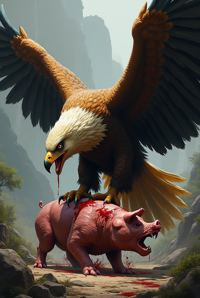 photorealistic, solo, ((((squatting position on ground, hyper canine knot penis, hyper balls, feral eagle, hyper feces, feces splatter, screaming)))), hyper realistic, cinematic colors, cinematic lighting, incredible detail, 16k resolution, award winning photography, ((((feral, front view))))
