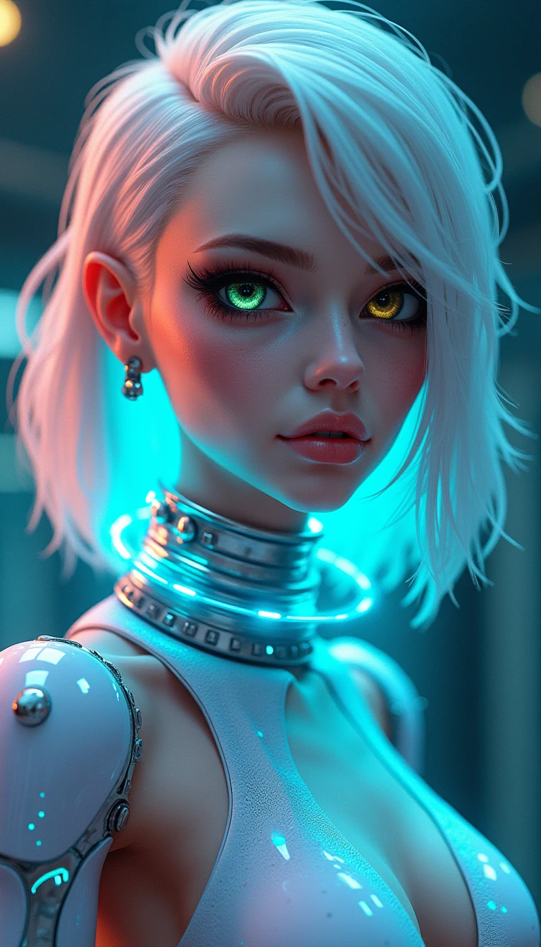 Beautiful neofuturistic woman, Granny cat, Lady Moonlight, Same Ol’ Mistakes style, by Krenz Cushart and Charlie Bowater, intricate accurate details, artstation trending, octane render, cinematic 4k, 8k, high definition --ar 4:5
