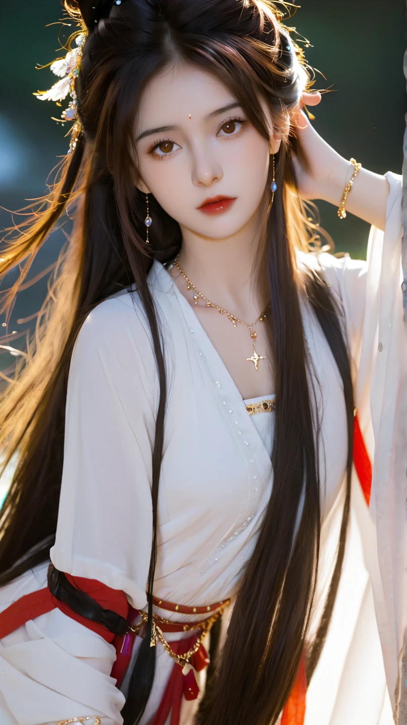 Drawing a woman with long hair and a feather hat, detailed portrait of anime girl, portrait anime girl, Artgerm. High detail, stunning anime face portrait, small breasts, digital anime art, art germ. Anime illustration, detailed digital anime art, anime girl portrait, orange lace, realistic digital art 4k, realistic digital art 4k, realistic, aesthetic, attractive poses,