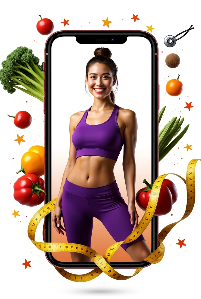 Interface de um aplicativo, whose function is to combat obesity . Brazil app in Portuguese