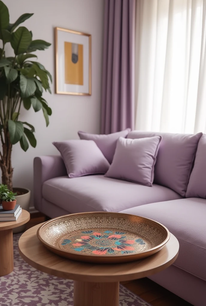Make me a Plata from an apartment with light purple details