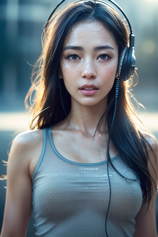 a woman listening to music wallpaper