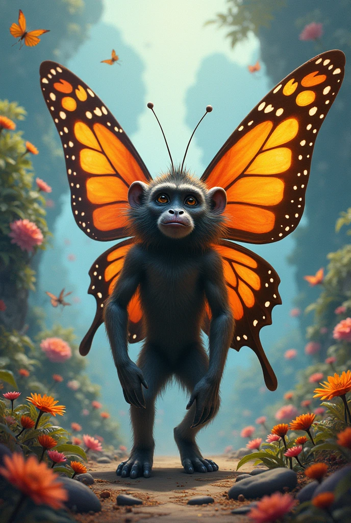 A monkey mixed into a butterfly&#39;s body 