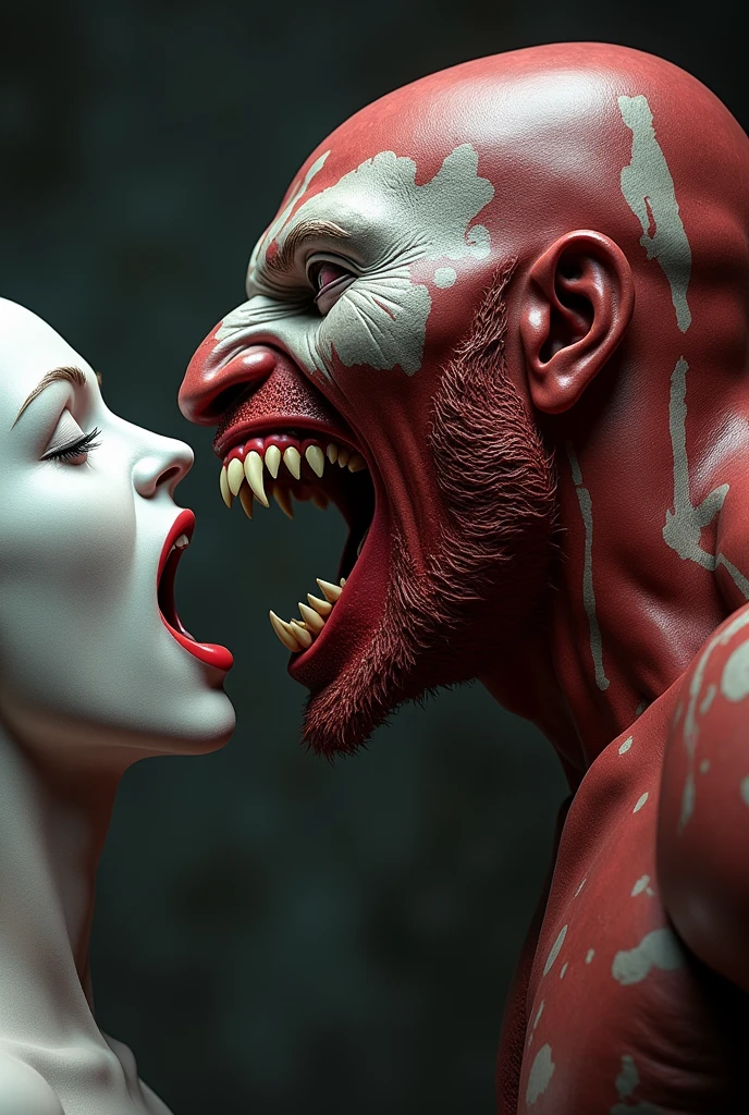 ultra-real hyper-insane stunning ultra-surreal laughing couple very well dressed fashion is in bed, intricate pieces of cubist flesh drink wine and emerging from within them other pieces with cubist facet bodies, bizarre and big old devices glued to the heads, bodies fused together, show entire full bodies, eating insane things, sunny beautiful background, super detailed, ultra-realistic, studio quality, 48k/HD, high contrast, hyper-realistic shadows, octane rendering, sharp focus