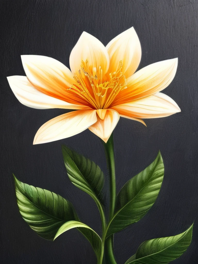 painting of three white flowers with orange petals on a black background, beautiful!!! digital art, beautiful detail and color, orange flowers, elegant flowers, beautiful flowers, glowing flowers, beautiful gorgeous digital art, wow it is beautiful, beautiful design, beautiful!!!!!!!!!, flowers!!!!, beautiful!!!!!!!!!!!!, beautiful flower, dark sienna and white, brown flowers, beautiful depiction