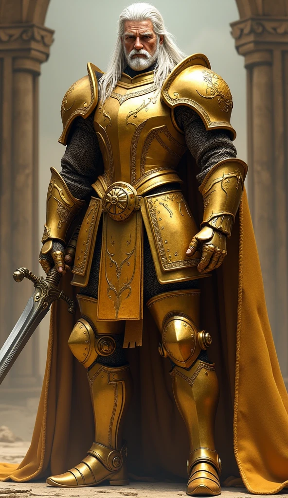 Dokho golden knight of pound full body well defined details on face hair arms hands torso legs front feet 
Surprise me that art ia 