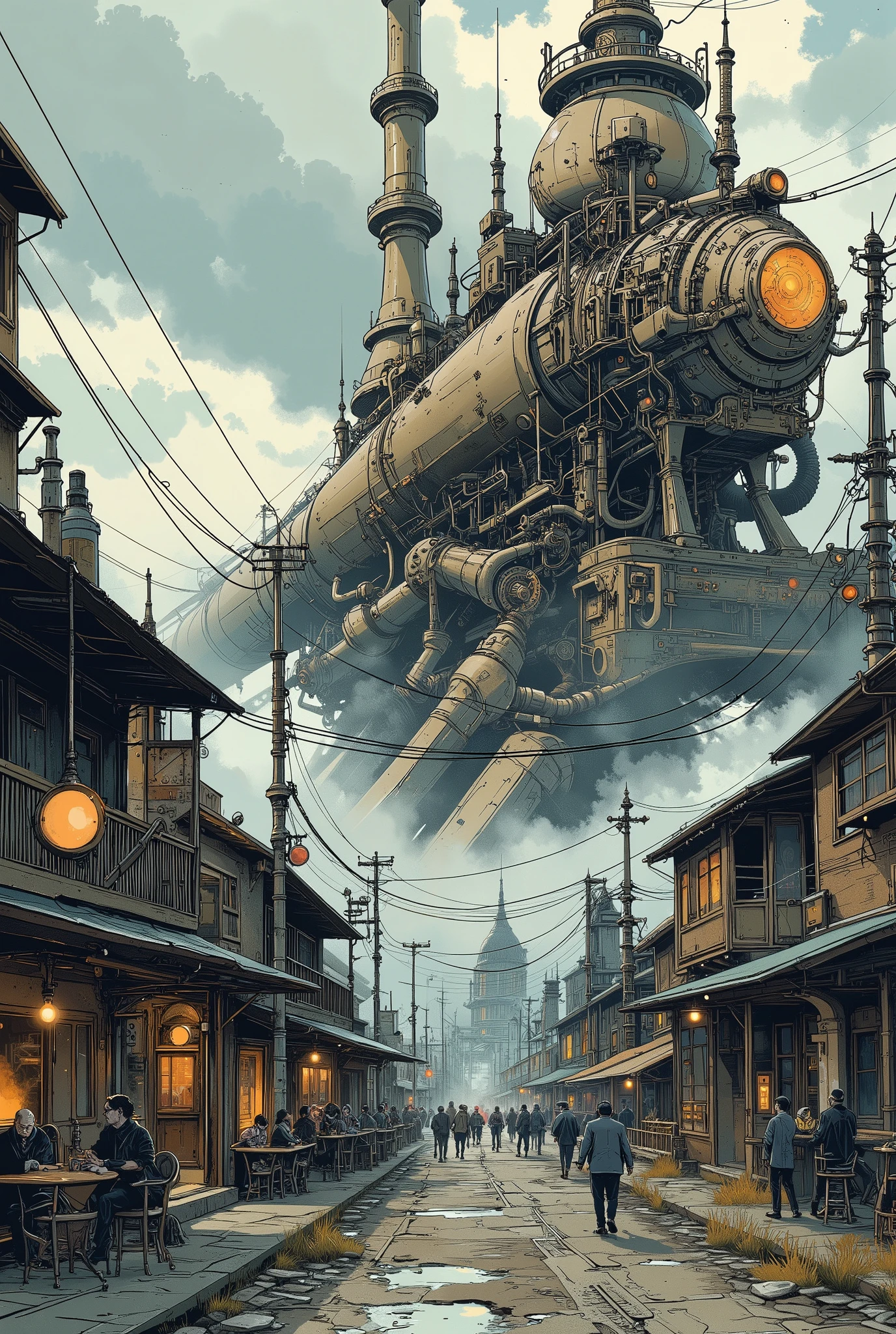 (masterpiece:1.2,Superior Quality,Mirror finish, cinematic experience , best illustrations :2.0, super detailed.2.0),16k, wallpaper,( steampunk :2.0),(Fictional cities :2.0),(Well-developed steam engine :2.0),( advanced mechanical civilization city:2.0),( anime artwork ),( dynamic:2.0),(Spectacular scenery:2.0), Retrofuture,Science fiction,(Victorian and Edwardian atmosphere:2.0)