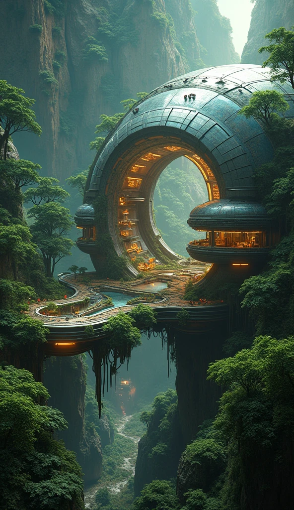 Oasis-shaped spaceship
