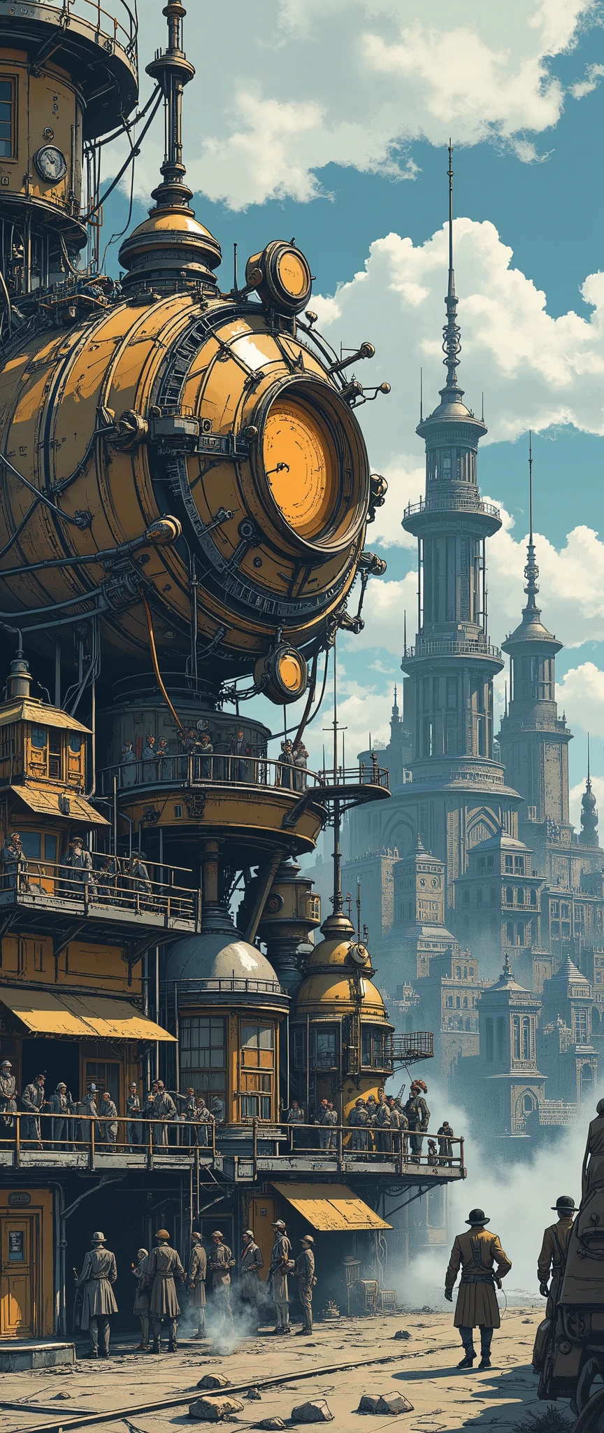 (masterpiece:1.2,Superior Quality,Mirror finish, cinematic experience , best illustrations :2.0, super detailed.2.0),16k, wallpaper,( steampunk :2.0),(Fictional cities :2.0),(Well-developed steam engine :2.0),( advanced mechanical civilization city:2.0),( anime artwork ),( dynamic:2.0),(Spectacular scenery:2.0), Retrofuture,Science fiction,(Victorian and Edwardian atmosphere:2.0)