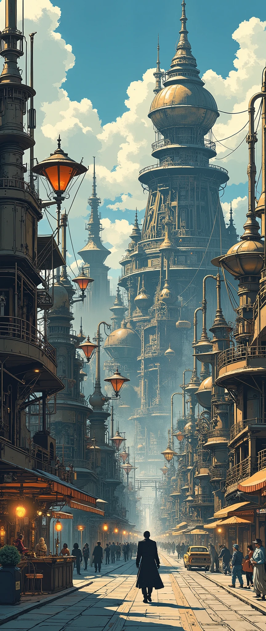 (masterpiece:1.2,Superior Quality,Mirror finish, cinematic experience , best illustrations :2.0, super detailed.2.0),16k, wallpaper,( steampunk :2.0),(Fictional cities :2.0),(Well-developed steam engine :2.0),( advanced mechanical civilization city:2.0),( anime artwork ),( dynamic:2.0),(Spectacular scenery:2.0), Retrofuture,Science fiction,(Victorian and Edwardian atmosphere:2.0)