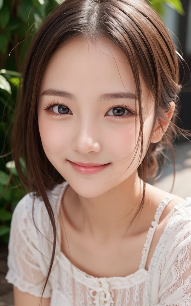 highest quality, soft light, ultra high resolution, (realistic:1.4), full_body,RAW photo, 1 japanese girl, alone, cute, (pupil, light in the eyes), detailed beautiful face,(High resolution details of human skin texture), (long hair), outdoor,skirt, (portrait),spring,big smile,sox,chirarhythm