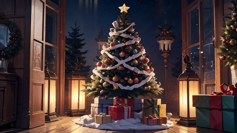 8K resolution, masterpiece, Highest quality, best quality, (  Highly Detailed CG Unity 8k Wallpaper ), ( best quality),  Hi-Res RAW Color Art,  animation,Sculpture, (((Ultra-detailed and elegant))), Magical atmosphere, Texture, depth of field, HYPER DETAILS ,   illustration, Christmas