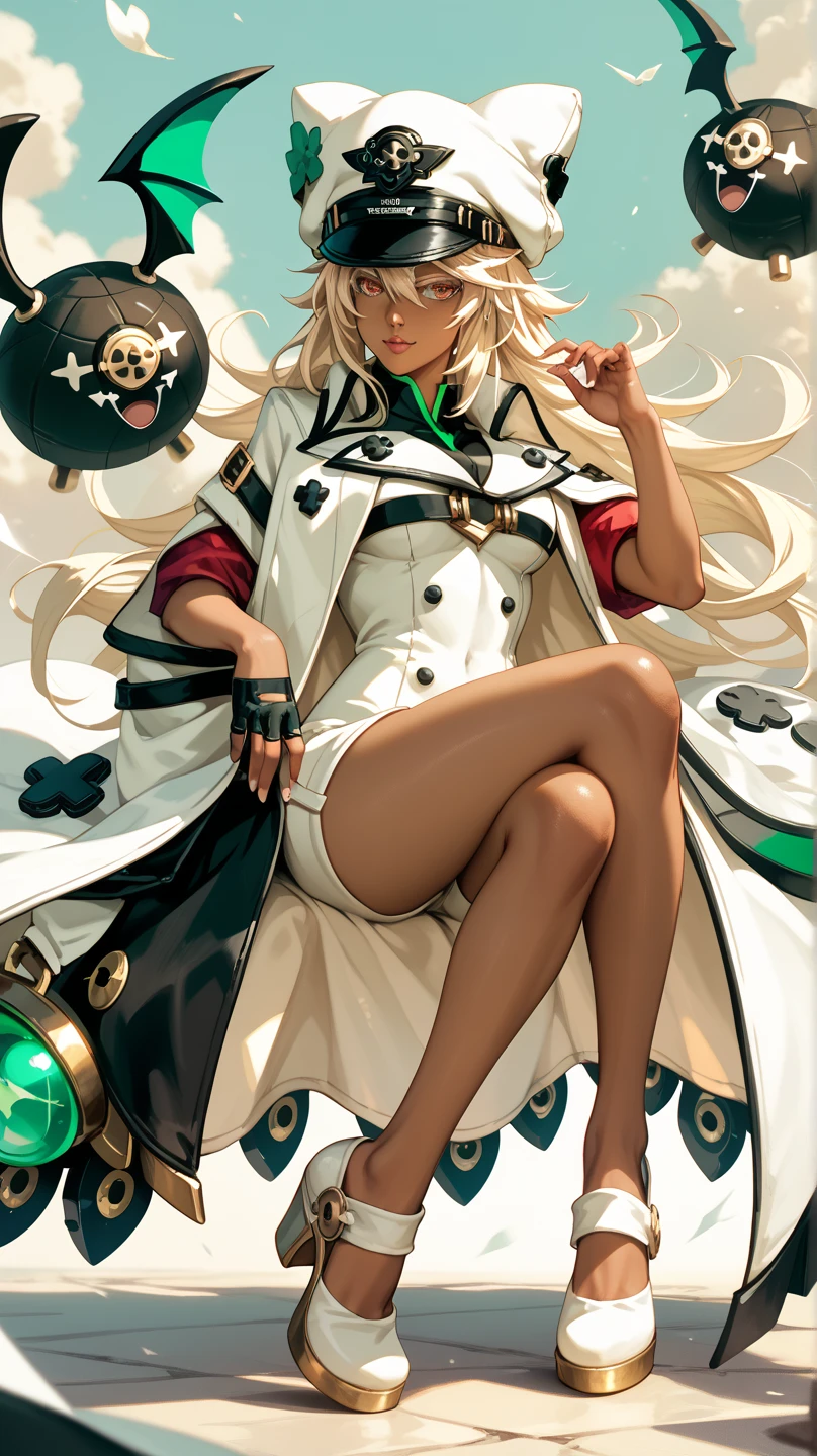 Sexy ramlethal de guilty gear, UHD,  de fondo una playa, de noche, full body, una noche estellada de fondo, 