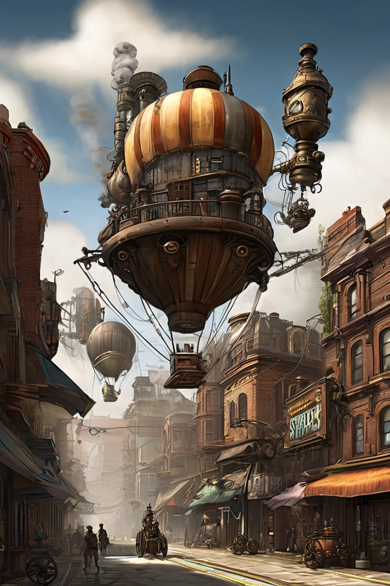   Streetscapes of Steam and Machines , Steam from Pipes , Late Afterlife Marauders  , post world explorer,     senior concept artist    , post world,   Interesting Character Designs  ,   ,   High Definition Steampunk Designs  ,   Amazing Steampunk City Designs , post world style, concept art ,   Video Game Art  ,  Cowboys at the End of Life  ,   Video Game Character Concepts 、 Flying Steam Balloons , Mix of 19th Century and Steampunk ,big wheel steam car