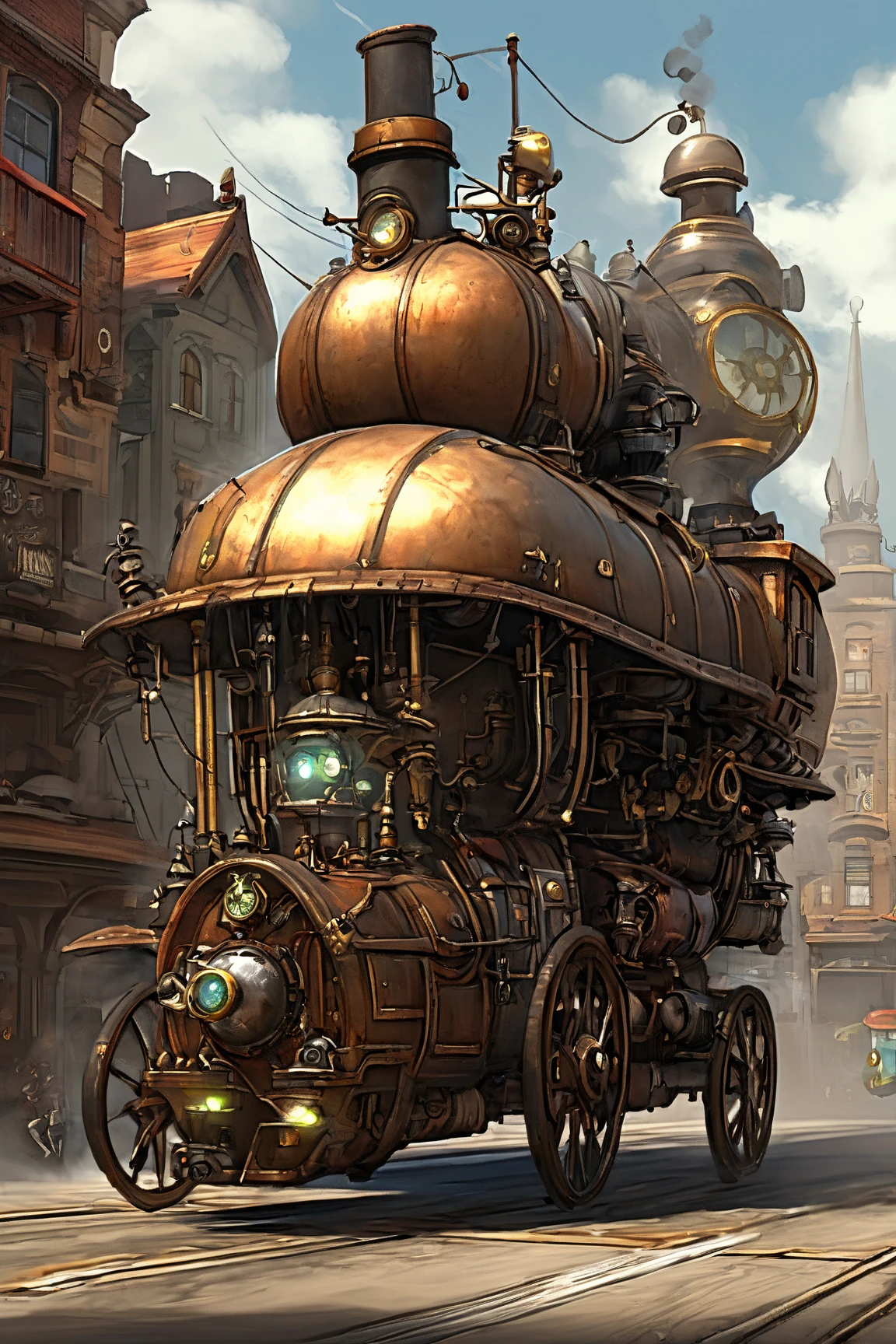   Streetscapes of Steam and Machines , Steam from Pipes , Late Afterlife Marauders  , post world explorer,     senior concept artist    , post world,   Interesting Character Designs  ,   ,   High Definition Steampunk Designs  ,   Amazing Steampunk City Designs , post world style, concept art ,   Video Game Art  ,  Cowboys at the End of Life  ,   Video Game Character Concepts 、 Flying Steam Balloons , Mix of 19th Century and Steampunk ,big wheel steam car