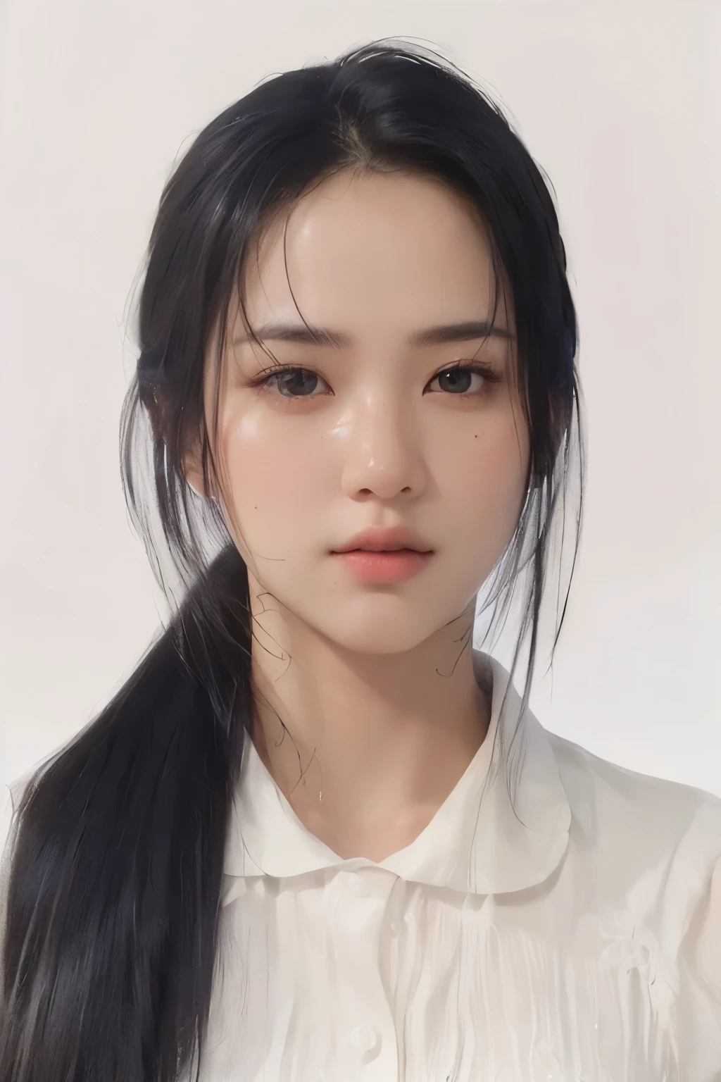 Top Quality, Masterpiece, Ultra High Resolution, (Photorealistic: 1.4), Raw Photo, 1 Girl, Black Hair, Glossy Skin, (((Ultra Realistic Details)), Portrait, Global Illumination, Shadows, Octane Rendering, 8K, Ultra Sharp, Intricate Ornaments Details, realistic skin, sweat effect,very intricate detail, realistic light, CGSoation trend, 