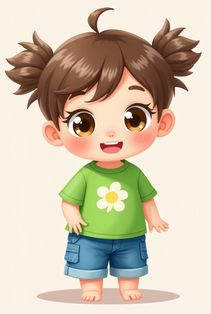  Chibi a cartoon baby in a green shirt and blue shorts, Cute digital painting, 可爱的数字艺术,  cute and detailed digital art , Lovely portrait, Lovely art style, Beautifully detailed artwork,  cartoon art style ,  super cute and stylish redhead girl , Cute realistic portrait, Cute cartoon style,  cute cartoon character ,  (((Red Cliff))) Fine art ,  digital cartoon painting art , Cartoon style illustration, Realistic cute girl - automatic 