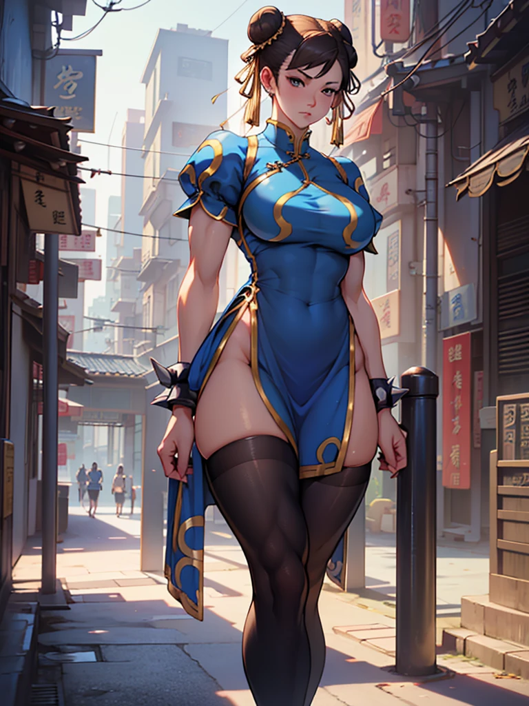 Crie uma obra-prima hiper-realista, corpo realista sexy, (Chun-Li), cinematographic, fotorrealista, photogenic, deusa da beleza, She's lovely, have well-shaped lips, olhos claros de mel, martial arts fighter expression. She is known for her classic and graceful beauty, Garota muito bonita, Extremamente bonito, Modelo super alto, corpo definido com curvas sensuais e pernas grossas. the iconic character from the sixth Street Fighter game. (Capture your dynamic fighting stance and powerful kicks with exquisite detail, legs showing, mostrando sua bunda empinada, buceta mostrando). ((vestido qipao sexy modificado para mostrar as pernas e a calcinha de renda transparente, erotic qipao dress, micro swimsuit qipao showing her pussy, Qipao showing pink lace micro panties that go up to the waist, calcinha fio dental rosa transparente mostrando a bucetinha, buceta saindo do qipao)), (decote impressionante mostrando seios enormes, grandes seios naturais, pontudo, seios grandes e cheios, hot erotic chun-li). The image should be in high definition (hard disk) and rendered in stunning 8K resolution, mostrando todos os recursos e texturas intrincados. (Pay attention to the details of Chun-Li&#39;s costume, incluindo seu vestido tradicional qipao e seu penteado exclusivo de chifre de boi). Use dramatic lighting to increase the scene's cinematographic intensity, emphasizing your strength and determination. This photographic request aims to immortalize Chun-Li as a true work of art, mostrando sua beleza, seu corpo tonificado e sensual, his grace and skill in martial arts. concentre-se no personagem, concentre-se em cada detalhe da roupa.