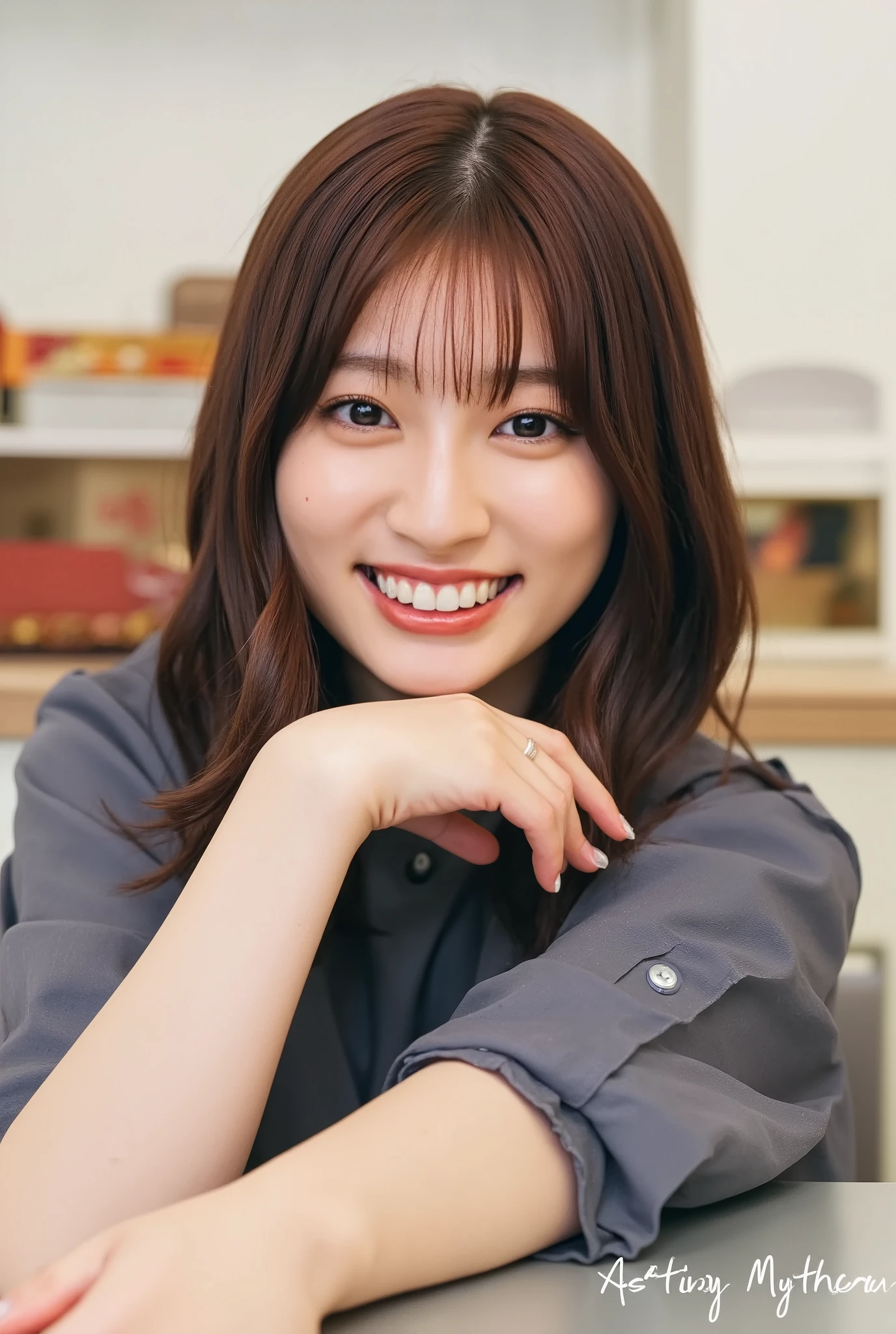 32K, Masterpiece, masterpiece, Realistic, Very detailed,  photograph, High resolution, A face that Japanese men really like., Smoother light, official art, Written boundary depth, Bright light, close, Detailed face, smile, Beautiful details in the eyes, 19 year old Korean, cute, real texture skin, T-Shirts,