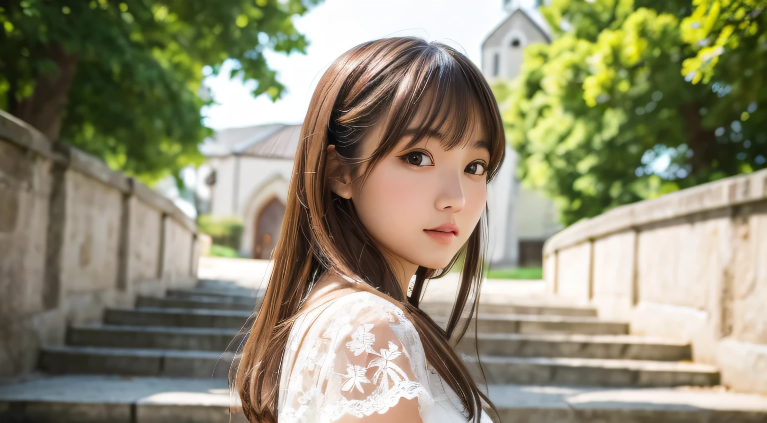 light pink hair, pink eyes, pink and white, cherry blossom leaves, Bright colors, white dress, paint splashes, simple background, ray tracing, wavy hair、Cherry Blossom、Cherry blossoms scattering、28 year old girl、smile、(In 4K, best quality, High resolution:1.1), (Reality, photorealistic:1), flat chestアスカ, (cute type:1.8), Cuties, solo, (flat chest:1.2), detailed eyes, brown eyes, innocent eyes, blush, casual clothes, supreme masterpiece, Beautiful lights, movie lights, Movie Particles, Jewelry is, heart shaped earrings, bangs, Cherry lips, look at the audience, upper body whole body, Lips apart, ponytail, side ponytail, Both sides facing up, Depth of bounds written, background blur, Eye focus, It&#39;s blurry, 85mm lens, Breasts F/1.4, professional lighting, photon mapping, radio city, Physically based rendering, high detail, muste piece,

