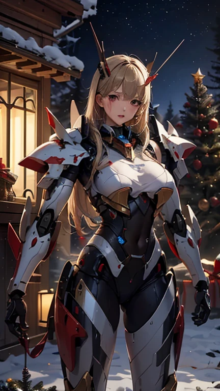 8K resolution, masterpiece, Highest quality, best quality, (  Highly Detailed CG Unity 8k Wallpaper ), ( best quality),  Hi-Res RAW Color Art,  animation,Sculpture, (((Ultra-detailed and elegant))), Magical atmosphere, Texture, depth of field, HYPER DETAILS , illustration, Christmas, mecha, mecha chibi