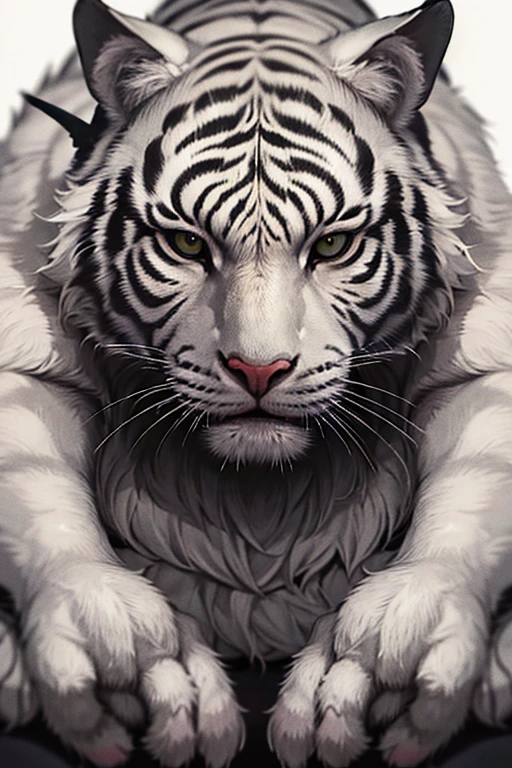  white tiger、 is cool、strong、animal、Living things