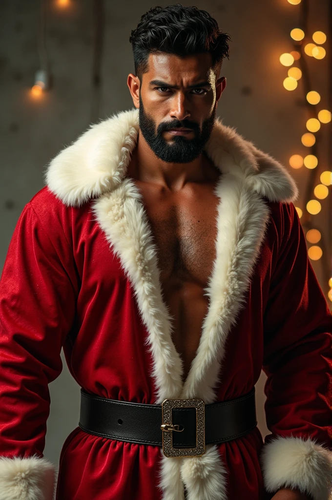 Young man,asian, cute ,smiling, handsome, muscular, Santa claus style, silver hair, santa's hat, abs, shirtless, short beard, hot, wearing nothing, completely , bulging , full body, night, snowy, snowman, christmas tree, gifts, Realistic, fully nakede, perf, male , correct male scrotum, perfetum, male structurect male genitelia, huge male genitelia, hide male genitelia with one hand, handsome man,