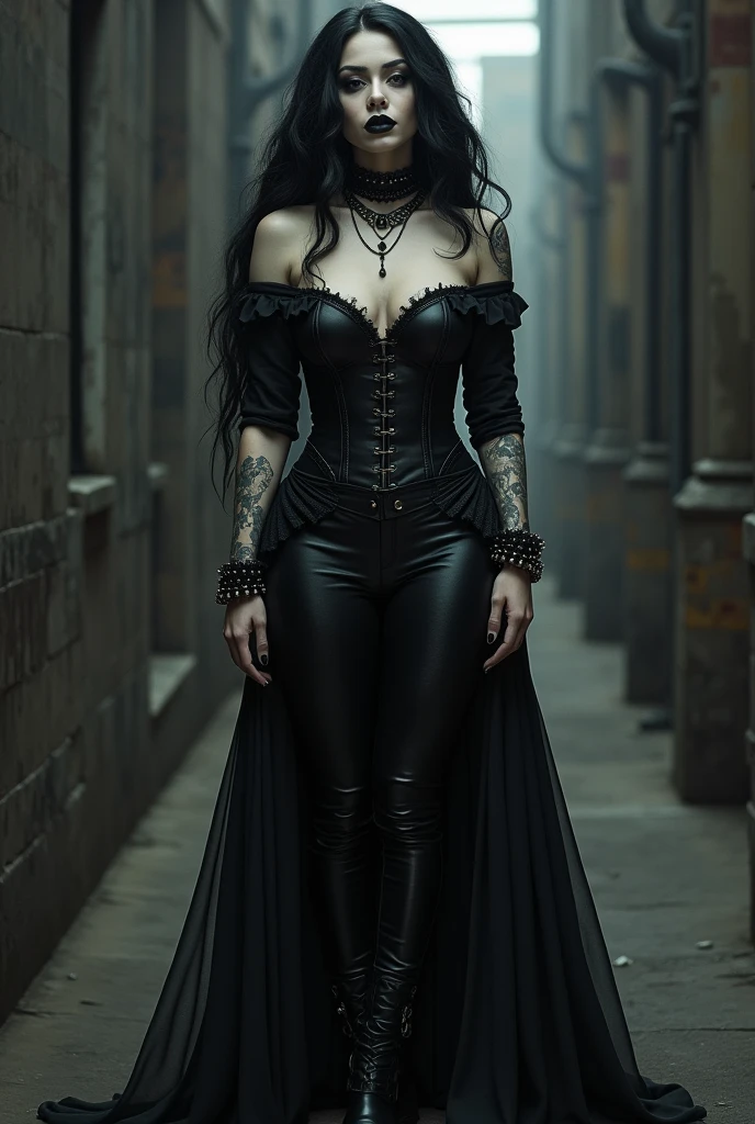 Create the image of a big ass goth girl - SeaArt AI