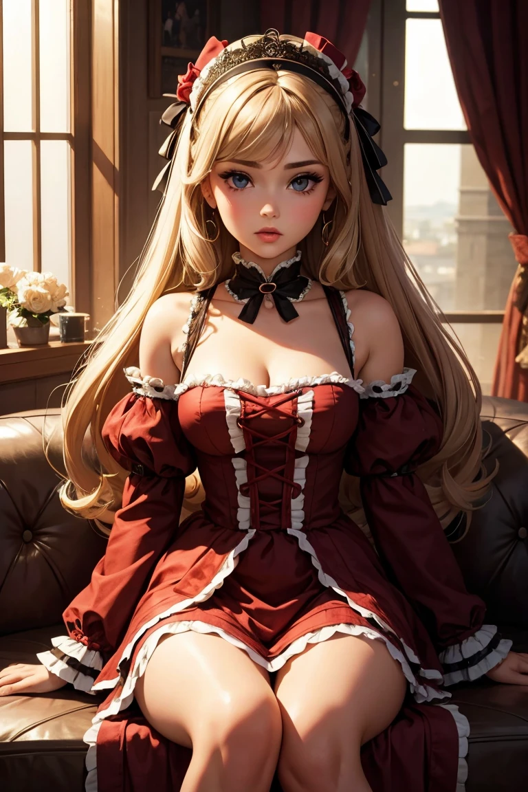 ((highest quality)), ((masterpiece)), (be familiar with), perfect face,crinoline,Pink dress