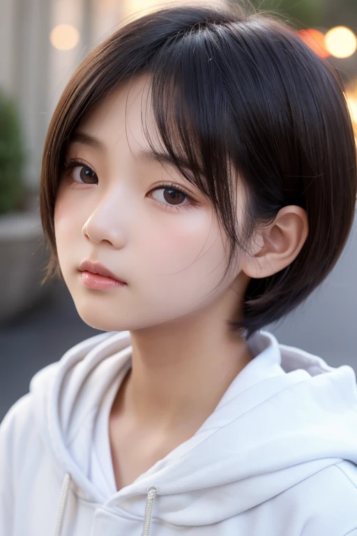 ((sfw: 1.4)), ((sfw, extra short hair, sidelocks-hair, 1 Girl)), Ultra High Resolution, (Realistic: 1.4), RAW Photo, Best Quality, (Photorealistic Stick), Focus, Soft Light, ((15 years old)), ((Japanese)), (( (young face))), (surface), (depth of field), masterpiece, (realistic), woman, bangs, ((1 girl))