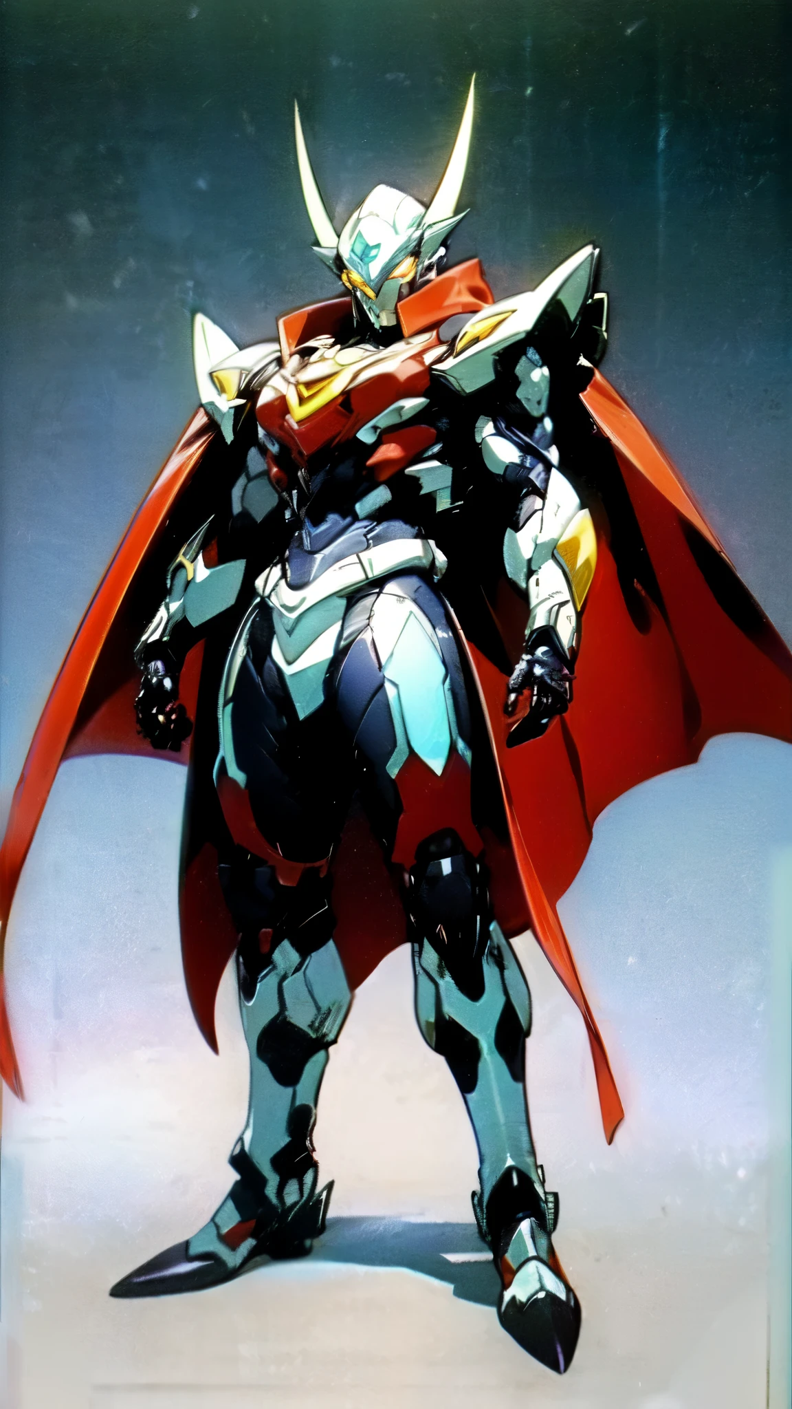 (masterpiece:1.5, best quality:1.5, extremely delicate:1.5), ((male:1.5)), a man wearing a full-face helmet, high-tech biomimetic armored combat suit, (a composite layered chest armor), the design balances heavy with agility, fully enclosed shoulder guards, matching arm and leg guards, a belt of gemstone, (the color scheme is primarily Yellow with Red and Purple accents, Organic Biotech, Concept Inspired by Vampire, glowing eyes, armor glows, huge cloak like devil wings, blood), stand of a futuristic sci-fi city, this character embodies a finely crafted fantasy-style armored hero in anime style, exquisite and mature art style, metallic, high definition, highres, ultra-detailed, ultra-fine painting, professional, perfect body proportions, golden ratio, anatomically correct, symmetrical face, extremely detailed eyes and face, high quality eyes, creativity, RAW photo, UHD, 32k, Natural light, cinematic lighting, (masterpiece-anatomy-perfect:1.2)