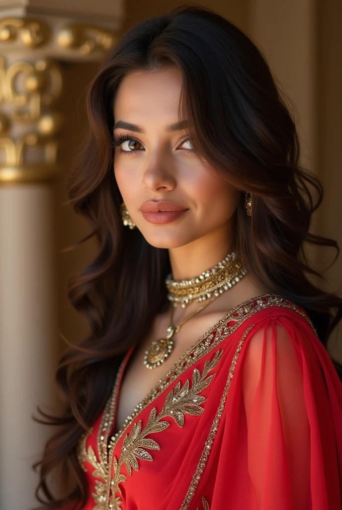 Create an ultra-realistic image of a modern, attractive female influencer of Indian descent, aged between 27 to 30. She should have a warm and inviting smile with a big laugh, expressive almond-shaped eyes with a slight shimmer, and clear, glowing skin with a medium brown complexion. Her features should be well-defined, with high cheekbones and a sharp jawline. Her hair should be a vibrant, warm red, styled in a bob with loose waves for a relaxed yet stylish look.
She should have a slender yet athletic build, reflecting a healthy and active lifestyle. Her bust size should be medium (40-42 inches), offering a balanced and proportionate look. which highlights her elegant and sophisticated appearance. The saree should drape gracefully, adding to her regal aura.
Her outfit is completed with stylish accessories, including subtle yet chic jewelry, such as small hoop earrings and a few thin bangles. The background should feature a majestic palace or heritage building with intricate architecture, adding a touch of grandeur and history to the scene. The overall color scheme should include dark blue accents, enhancing the depth and elegance of the setting.
Her overall appearance should exude confidence, approachability, and sophistication, capturing the essence of a contemporary Indian fashion influencer. Perfect size brest nipple nice cleavage seductive poses red lips full body front face nudes