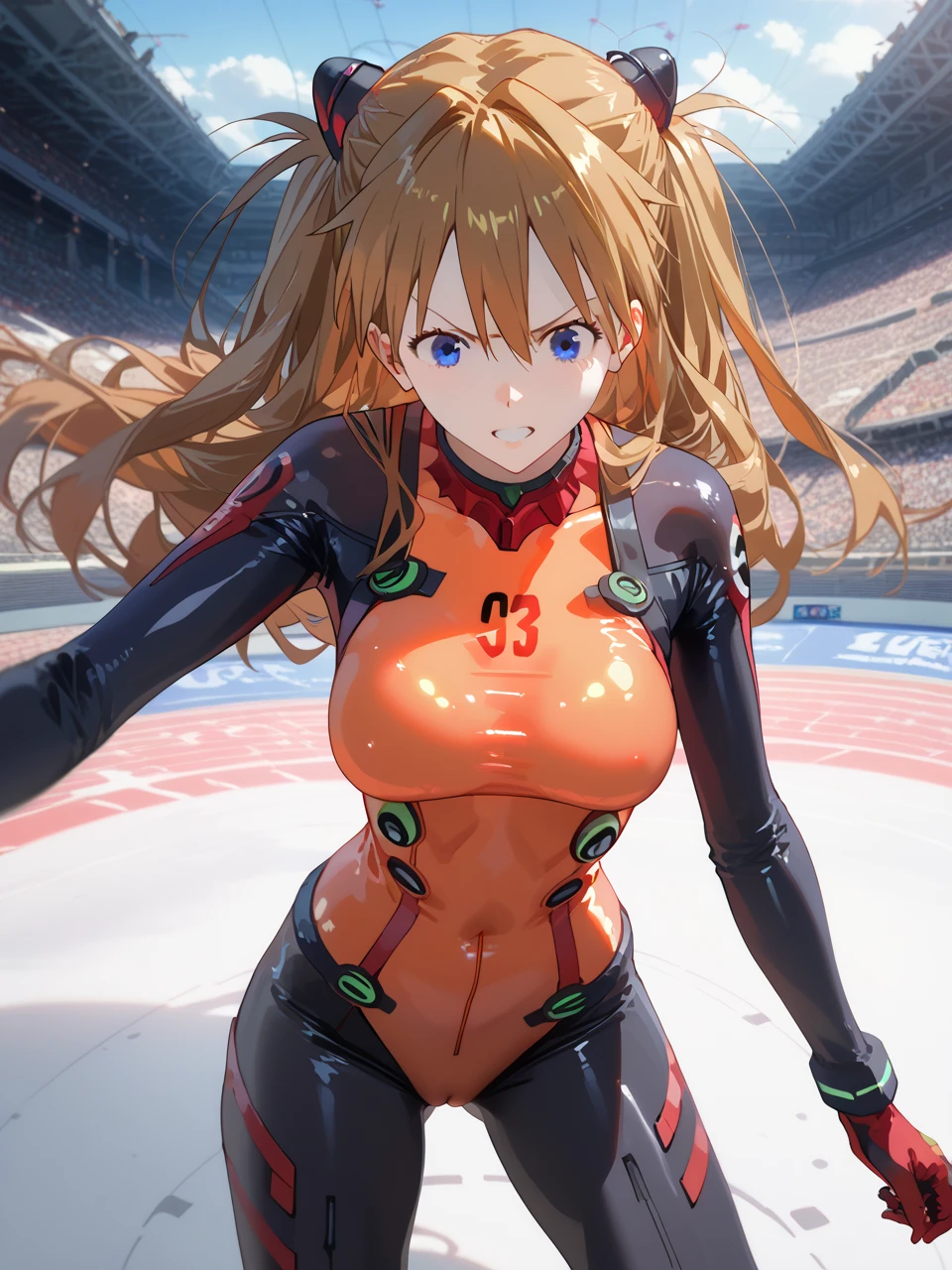         top quality,         top quality,       high quality pictures       ,     masterpiece  ,           super high resolution   ,          Detailed Background   ,          absurd,        perfect anatomy     ,          performance deep into the vagina  ,   good lighting  ,       Photo Gallery    ,         1 mature woman having a fight, Asuka Langley Soryu、 long hair、bangs、 blue eyes、 brown hair 、 hair ornament、

 Bodysuit 、 pilot suit in the ruins of the city、 plug suit 、赤い Bodysuit 、interface headset、、