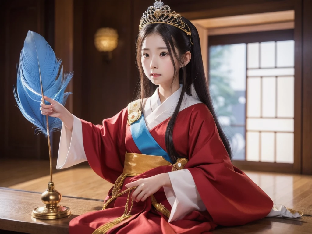32K（tmasterpiece，k hd，hyper HD，32K），Long flowing black hair，Autumn pond ，Blue and white python protector （realisticlying：1.4），Carp pattern red robe，Purple-pink tiara，Petals flutter，The background is pure，Hold your head high，Be proud，The nostrils look at people， A high resolution， the detail， RAW photogr， Sharp Re， Nikon D850 Film Stock Photo by Jefferies Lee 4 Kodak Portra 400 Camera F1.6 shots, Rich colors, ultra-realistic vivid textures, Dramatic lighting, Unreal Engine Art Station Trend, cinestir 800，Hold your head high，Be proud，The nostrils look at people