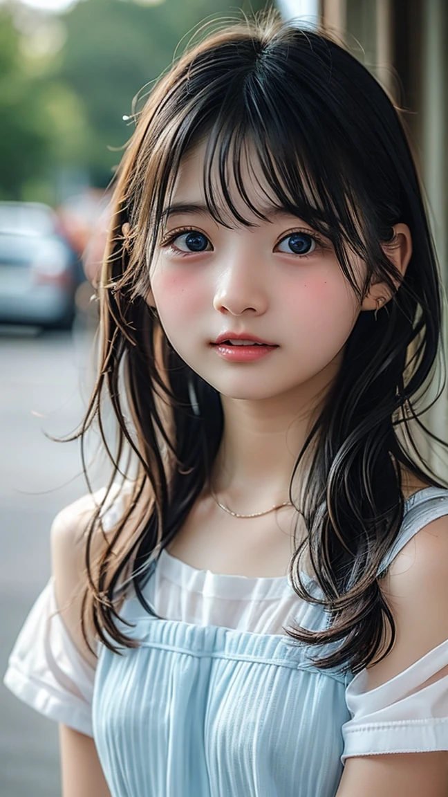 ((sfw: 1.4)), (sfw, wet hair-hair, 1 Girl)), Ultra High Resolution, (Realistic: 1.4), RAW Photo, Best Quality, (Photorealistic Stick), Focus, Soft Light, ((15 years old)), ((Japanese)), (( (young face))), (surface), (depth of field), masterpiece, (realistic), woman, bangs, ((1 girl))