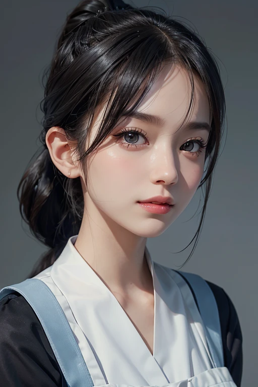HD, 4K, 8K, Mild Sunshine, Sweet Style, ((((Colorful Character Screen)))), Clean and Neat Picture, Crystal Clear Picture Sense, (((((beautiful)))), Close-up of a woman with short hair, faint smile , (Colorful hair: 60), Chinese girl:,(((Black pupil))), Black pupils, Kawaii realistic portrait, upper body, upper body portrait, waist above photo, (front face photo: 20), Colorful braids, realistic hair, beautiful anime style, pure white background, white short sleeves, simple pattern on clothes, realistic anime art style, beautiful anime portrait, realistic anime art style, anime style. [Stunning anime face portrait, colorful]", vibrant fantasy style, cute art style, vibrant realistic colors, anime realism style, beautiful anime girls, characters as core, digital art, realistic style, live-action CG, colorful headband, looking at the audience.