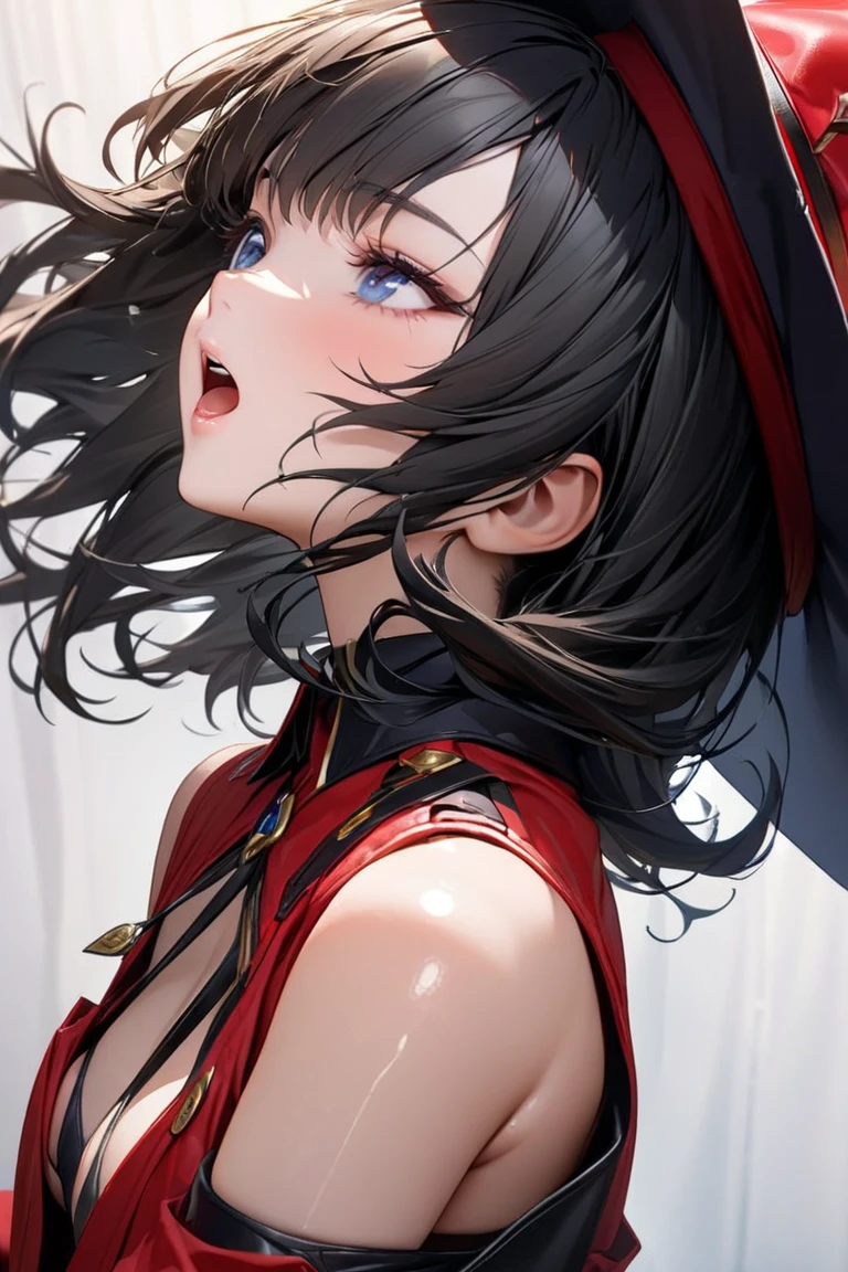 Ayaka Kamisato,the original god,Facing me,recruit,Open-mouthed,Stick out your tongue,drools