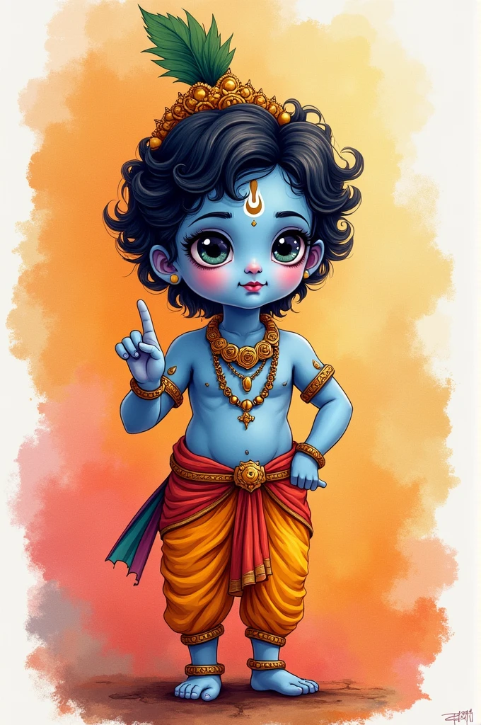 Shrikrishna sketch using artlinepencil with bansuri real sketch cute smile ,baby krishna