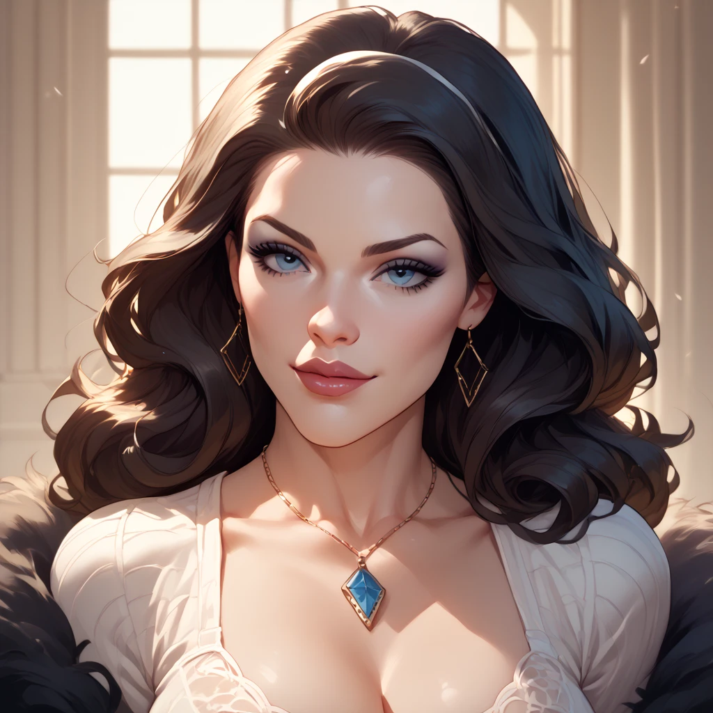 (best quality, masterpiece:1.3), 1girl, Warrior, sword, armor, upper body,  AnjelikaV2, royal, tiara, royal crest, cape,    parted lips,  film grain, blurry foreground, throne,     smirk, sultry look, seductive, 
   sultry look, seductive,
