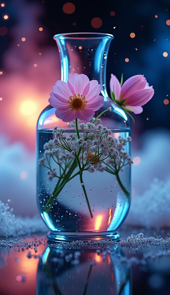 the view is very sad Picture a clear glass vase filled with a magenta cloud. The cloud is made up of tiny magenta bubbles, each reflecting a spark of light. You can see that the bubbles are constantly moving, shifting and swirling within the vase. But despite their ephemeral nature, they leave a lasting impression on the vase itself. As the light filters through the magenta cloud, it casts a gentle glow on the glass, changing its very essence. Just like the bubbles, moments of joy may be fleeting and temporary, but the impression they leave on your soul is like the soft magenta cloud, illuminating your very being and changing you forever, ((magenta color:1.2)), ((#FF00FF:1.2)