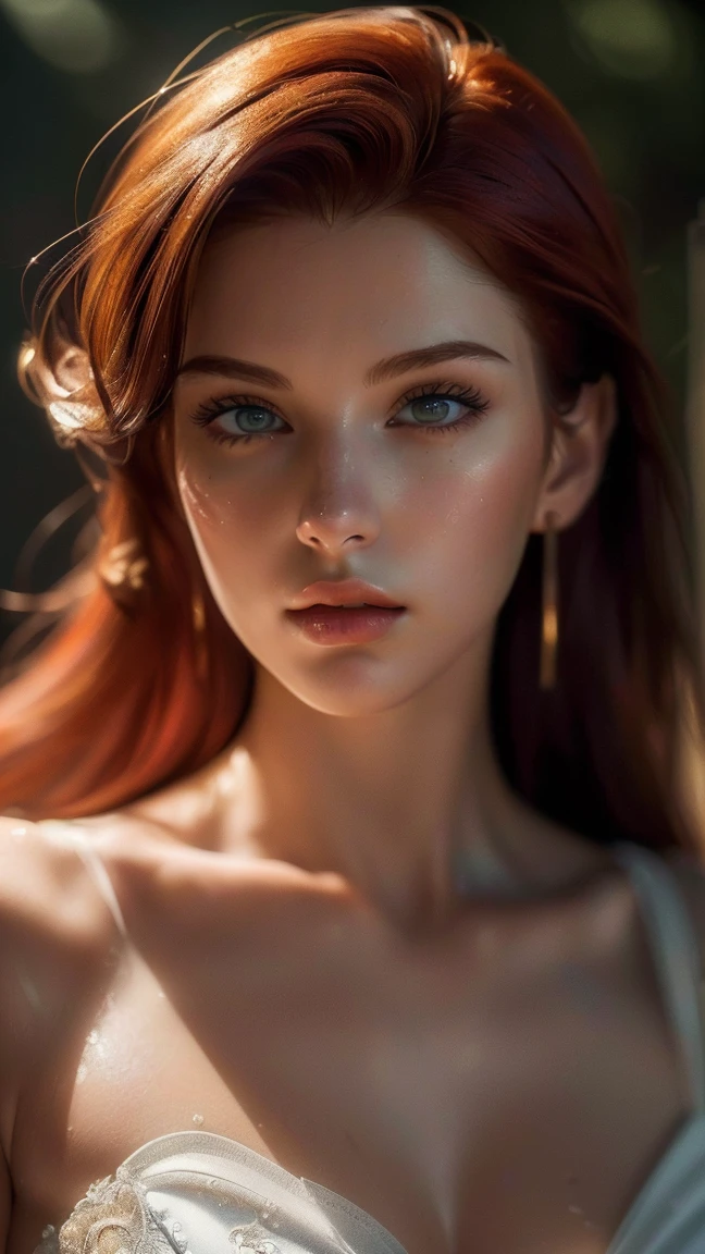 ((masterpiece, high quality, High resolution:1.4), (standing:1.2), (Whole body), wine red hair, eyes the color of honey, elegant clothes, very detailed skin, skin pores, (Very detailed face:1.2), (very detailed eyes:1.2), realist pupils:1.2, full face blush, full lips, (perfect anatomy:1.1), (perfect proportions:1.1), (Photography:1.1), (photorealist:1.1), volumetric lighting, dynamic lighting, real shadows, (High resolution:1.1), sharp focus, (realist, hyperrealist:1.4), Intricate, High detail, dramatic, subsurface dispersion, great depth of field, vivid, pulido, sharp, ((completamente sharp)), (extremely absurd),16k hdr, 2, elegant bearing, mesmerizing beauty, serious face