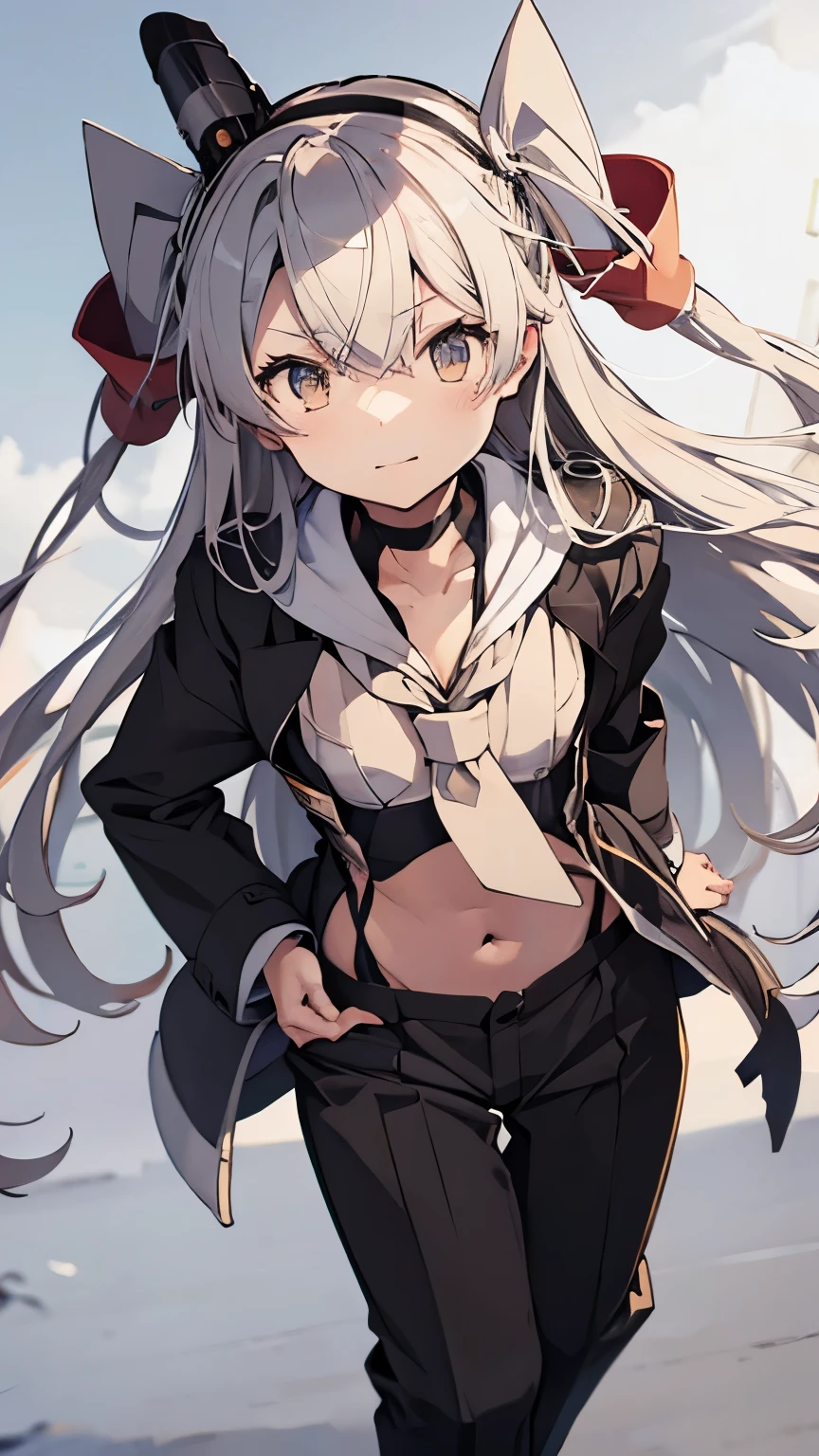 best quality, amazing quality, very aesthetic, absurdres, (1girl, mutsuki, blue archive, solo, red eyes, white hair, side ponytail), (artist official art:1.5), (realistic face:0.7), (grin, lowleg bikini, ), (cowboy shot), (glowing eyes:2), (half closed eyes:0.9), (thigh), expressive eyes, perfect face, 4k, extremely detailed anime illustration, extremely detailed eyes, perfect anatomy, light rays, extremely delicate body, smooth skin, (gray background:1.5), clear eyes, beautiful face, small breasts, (Chiaroscuro:1.5), (highres:2), cinematic