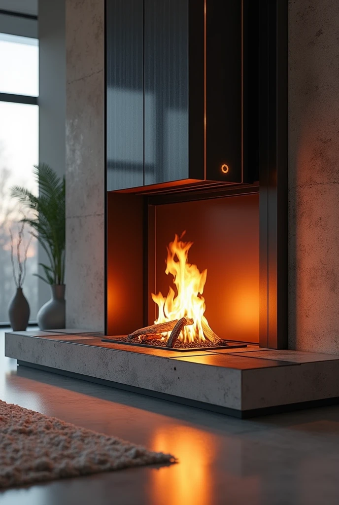 An improved fireplace based on bioethanol and solar panels
