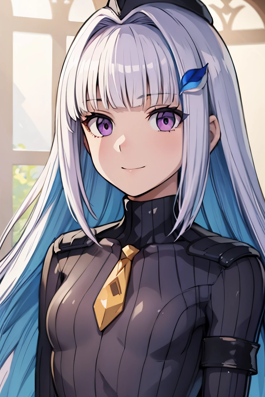 (best quality,4k,8k,highres,masterpiece:1.2),ultra-detailed,realistic,photorealistic:1.37, Mirajane Strauss with a beautiful smile wearing a jumpsuit