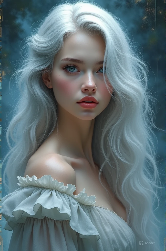 Half Twin Light Hair Grey Cute Girl Floating