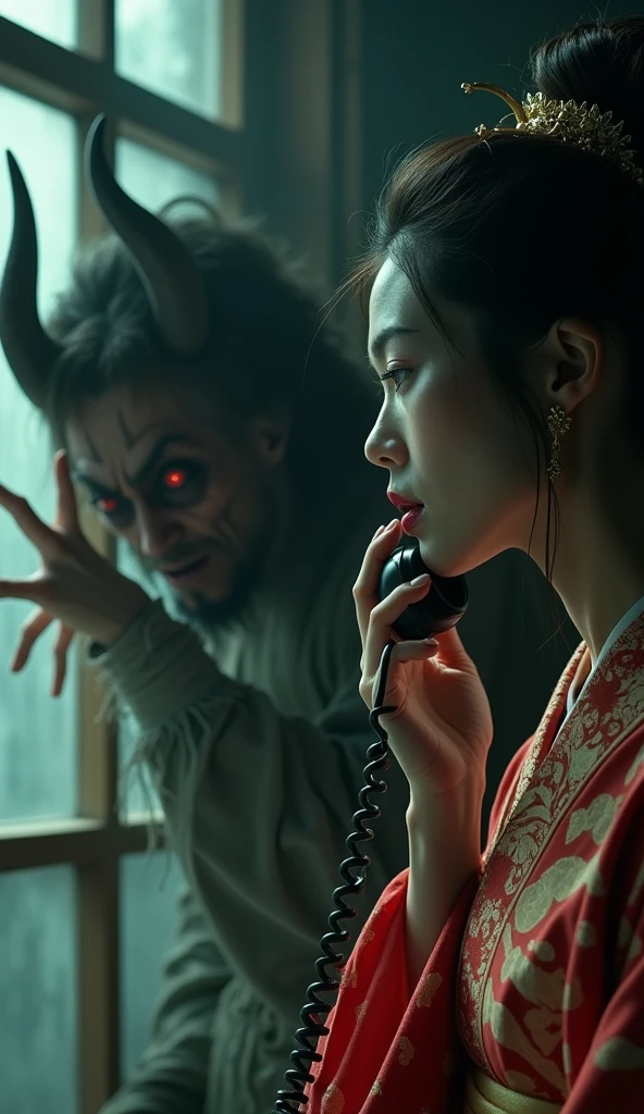 Land of Rakshasa、An old torture chamber decorated with instruments of torture、Beautiful Japanese girl、(Ruffians wearing demon masks attack a woman)、(Humiliating my daughter)、scream、(Scared girl)、(Dim lighting)、A cruel world where people are no longer people、Bird's-eye view、Masterpiece best quality、Baby Face、Cute girl、No makeup、Various hairstyles、Slight traces of blood on the walls and floor